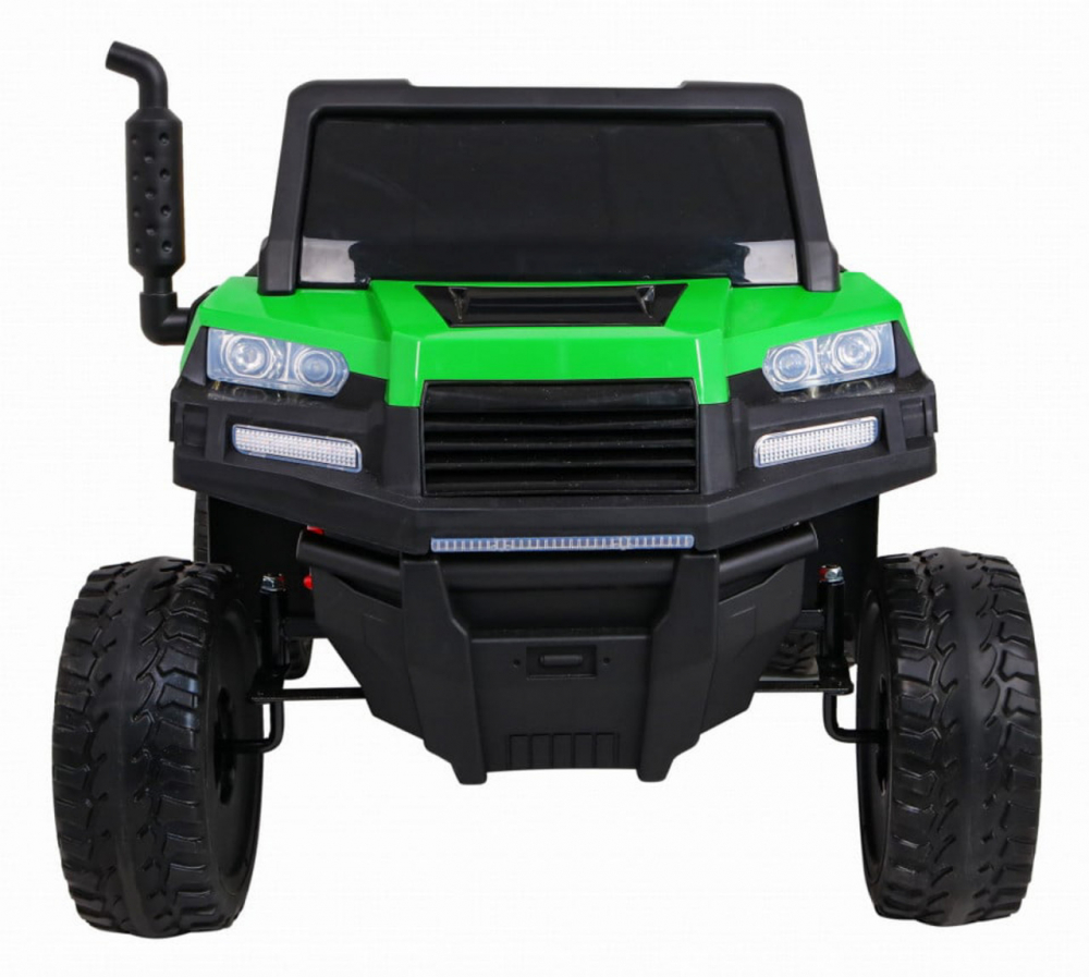 Masinuta electrica pentru copii Novokids Farmer Beast Buggy Verde, 6 roti, 2 locuri, remorca si faruri luminoase, roti din cauciuc EVA, max 60 kg, 24V - 2