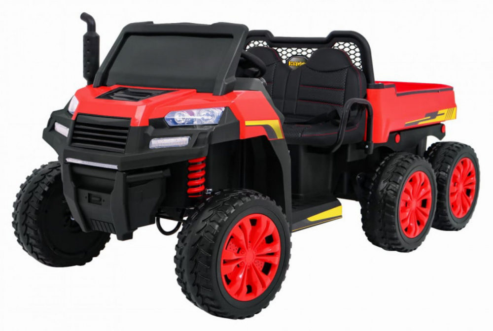 Masinuta electrica pentru copii Novokids Farmer Beast Buggy Rosu, 6 roti, 2 locuri, remorca si faruri luminoase, roti din cauciuc EVA, max 60 kg, 24V - 3