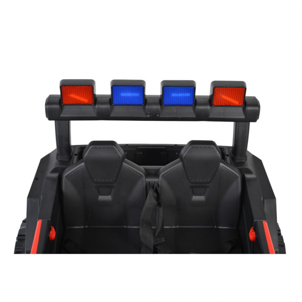 Masinuta electrica pentru copii Novokids Super Beasty Buggy UTV , 2 locuri, cu faruri luminoase, telecomanda, 3-6 ani , max 30 kg , 12V, Mp3USB, 2 viteze, model Offroad, albastru cu negru - 1