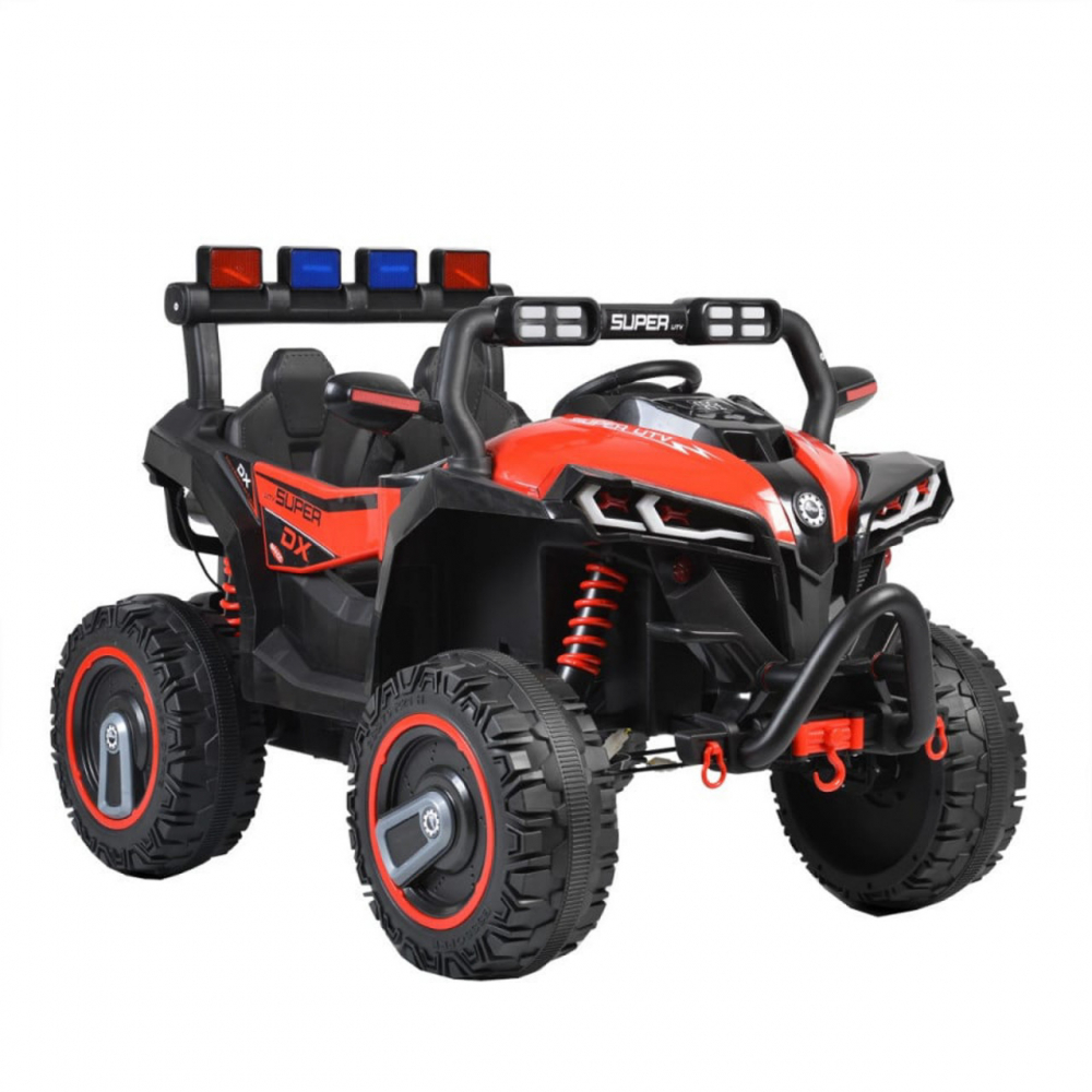 Masinuta electrica pentru copii Novokids Super Beasty Buggy UTV , 2 locuri, cu faruri luminoase, telecomanda, 3-6 ani , max 30 kg , 12V, Mp3USB, 2 viteze, model Offroad, rosu cu negru - 3