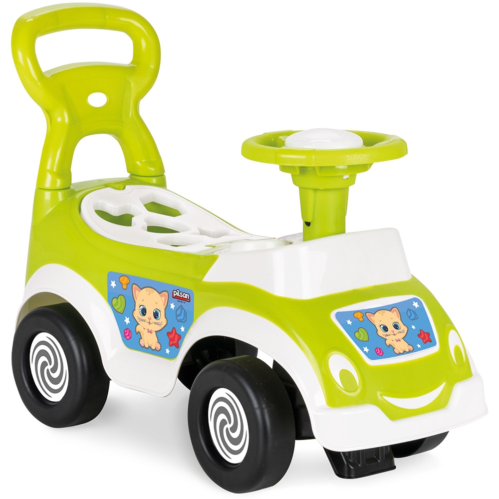 Masinuta pentru copii fara pedale Pilsan Smart Baby Green, spatar cu functie de impingere, spatiu de depozitare sub sezut, greutate maxima admisa 20 kg - 1