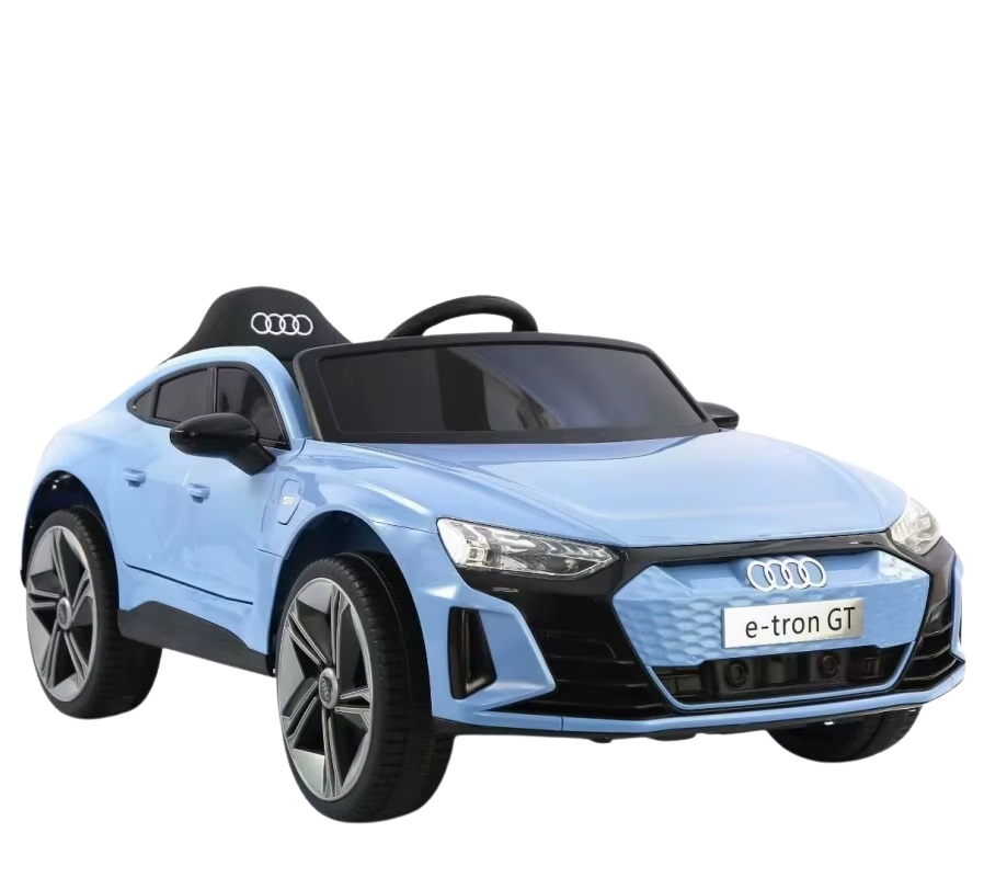 Masinuta electrica pentru copii Audi e-Tron GT Blue cu licenta,Radiocomanda 2.4G,Roti EVA,Doua motoare,Acumulator 12V,Lumini LED