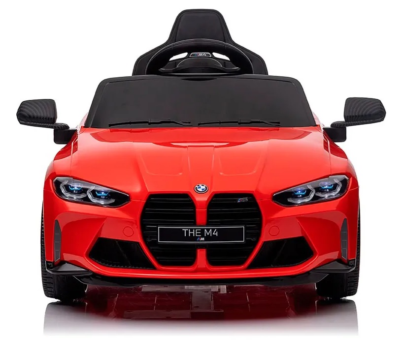 Masinuta electrica pentru copii BMW M4 Red 90W cu Licenta,Acumulator 12V,Telecomanda 2.4G,Roti EVA,Deschidere usi,Unitate audio MP3USB,Pornire la buton,Lumini LED,Acumulator 12V7Ah,Sistem troller,Indicator baterie,Suspensii - 2