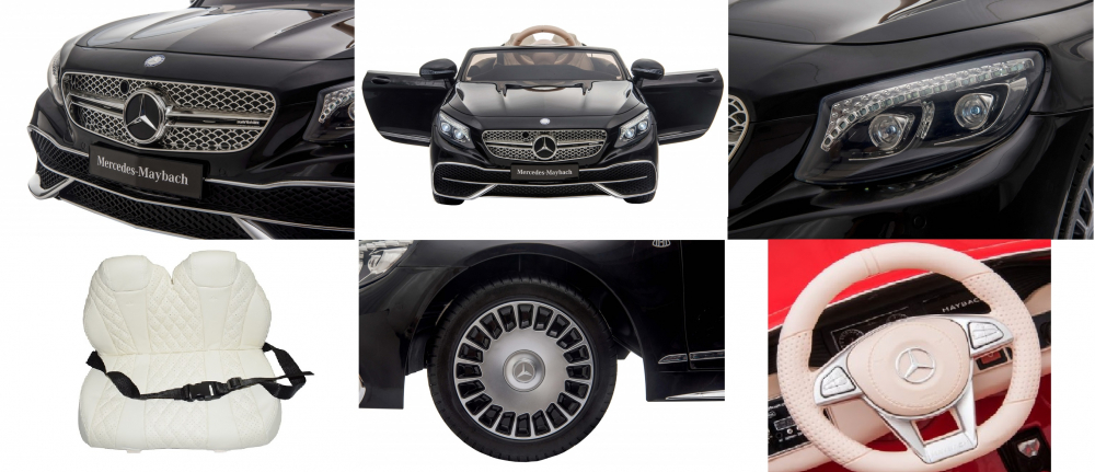 Masinuta electrica pentru copii Mercedes Maybach S650 Black 12V4.5Ah,echipare premium si licenta,2 motoare,roti EVA,scaun piele,usi cu deschidere,pornire la cheie,unitate audio cu muzica,lumini LED,sistem troller,suspensii - 2