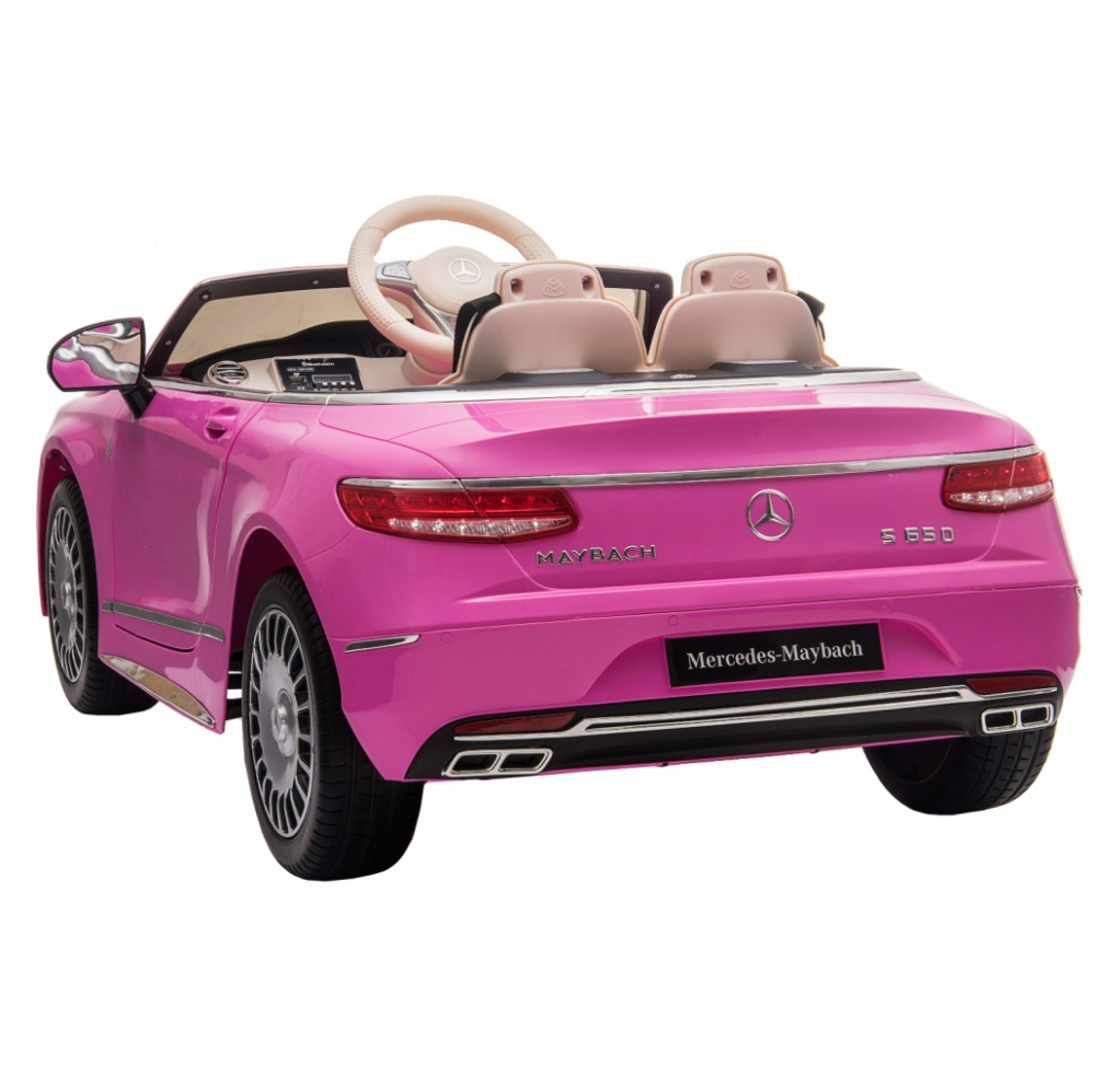 Masinuta electrica pentru copii Mercedes Maybach S650 Pink 12V4.5Ah,echipare premium si licenta,2 motoare,roti EVA,scaun piele,usi cu deschidere,pornire la cheie,unitate audio cu muzica,lumini LED,sistem troller,suspensii - 1