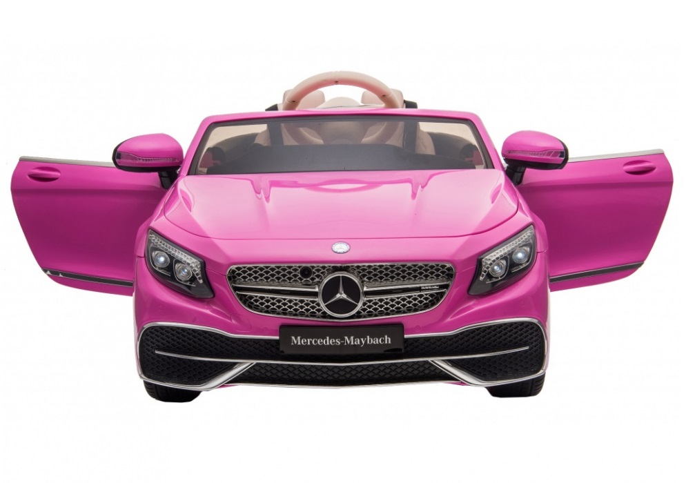 Masinuta electrica pentru copii Mercedes Maybach S650 Pink 12V4.5Ah,echipare premium si licenta,2 motoare,roti EVA,scaun piele,usi cu deschidere,pornire la cheie,unitate audio cu muzica,lumini LED,sistem troller,suspensii - 3
