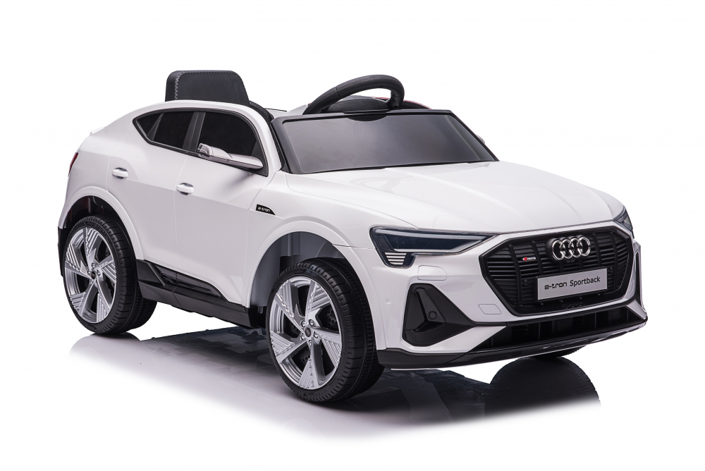 Masinuta electrica pentru copii Audi E-Tron SportBack White cu licenta,Roti Eva,Scaun piele,Acumulator 12V,Suspensii,Sistem troller,Usi cu deschidere,Slow Start,Lumini LED,MP3USB,Oglinzi retrovizoare,Sarcina maxima 30 kg - 1