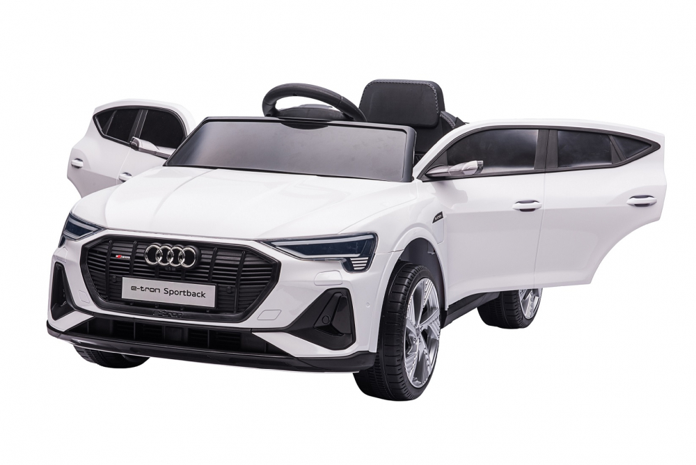 Masinuta electrica pentru copii Audi E-Tron SportBack White cu licenta,Roti Eva,Scaun piele,Acumulator 12V,Suspensii,Sistem troller,Usi cu deschidere,Slow Start,Lumini LED,MP3USB,Oglinzi retrovizoare,Sarcina maxima 30 kg - 3
