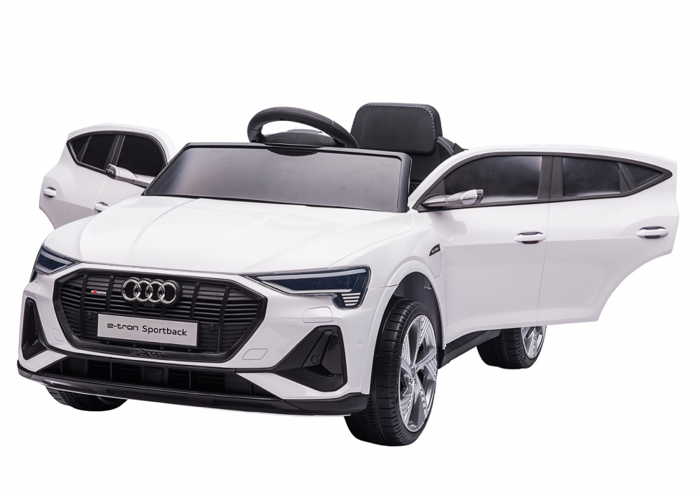 Masinuta electrica pentru copii Audi E-Tron SportBack White cu licenta,Roti Eva,Scaun piele,Acumulator 12V,Suspensii,Sistem troller,Usi cu deschidere,Slow Start,Lumini LED,MP3USB,Oglinzi retrovizoare,Sarcina maxima 30 kg - 4