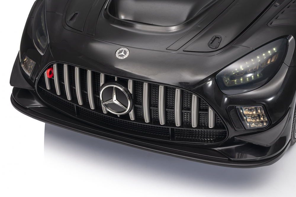 Masinuta electrica pentru copii cu licenta Mercedes Benz AMG Black cu echipare Premium,Telecomanda cu 3 viteze,Roti EVA,Scaun din piele,2motoare x 35w,Usi cu deschidere,Bluetooth,Indicator baterie,Eleron,Sistem troller - 1