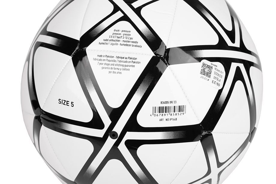 Minge de fotbal Adidas Starlancer alb cu negru marimea 5 - 1