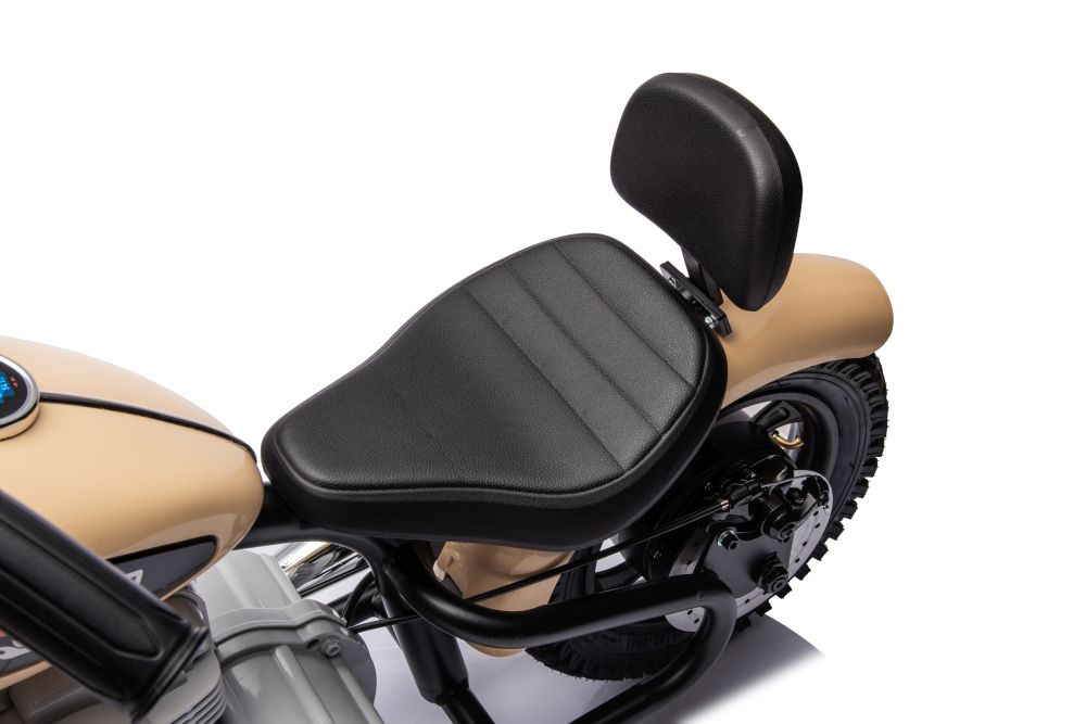 Motocicleta electrica pentru copii A9902 Kaki, cu pornire la cheie si motor 350W, baterie 36V, frana cu discuri pe spate si frana de mana, faruri functionele, viteza maxima 5-7 kmh, dimensiune 112 x 54 x 72 cm - 3