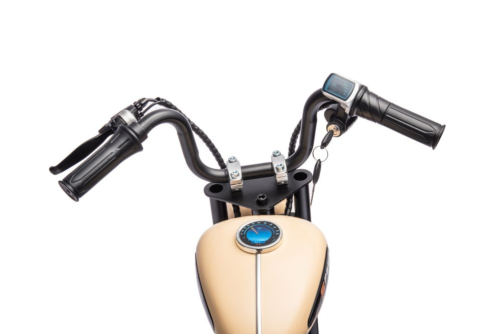 Motocicleta electrica pentru copii A9902 Kaki, cu pornire la cheie si motor 350W, baterie 36V, frana cu discuri pe spate si frana de mana, faruri functionele, viteza maxima 5-7 kmh, dimensiune 112 x 54 x 72 cm - 5