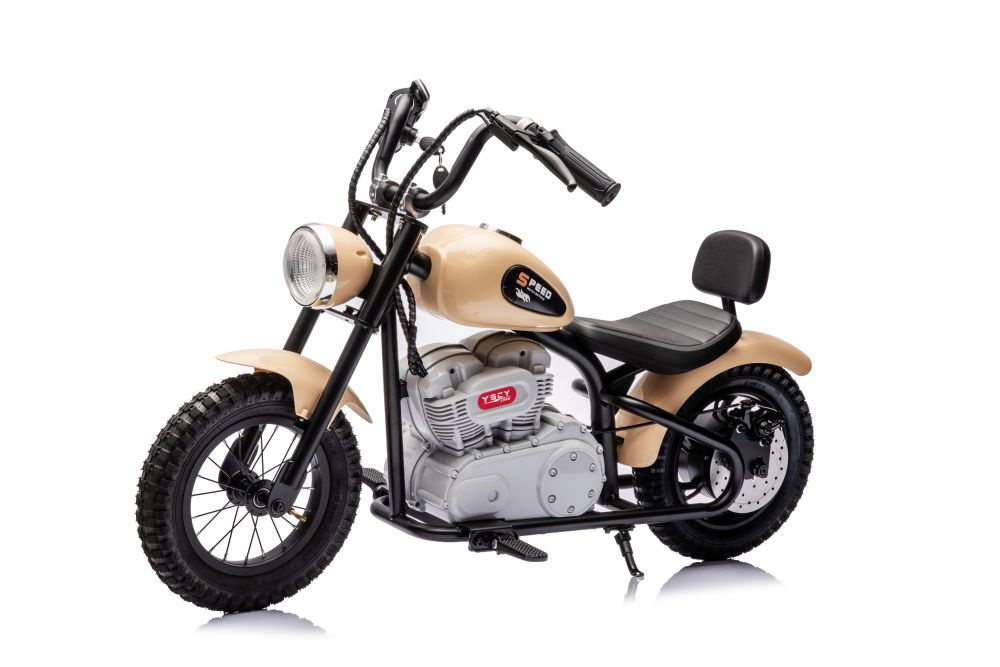 Motocicleta electrica pentru copii A9902 Kaki, cu pornire la cheie si motor 350W, baterie 36V, frana cu discuri pe spate si frana de mana, faruri functionele, viteza maxima 5-7 kmh, dimensiune 112 x 54 x 72 cm - 9