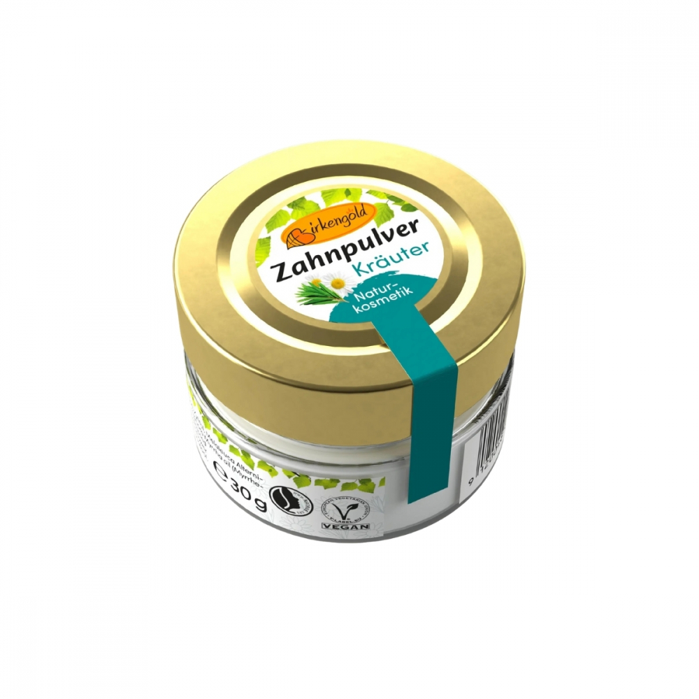 Pasta de dinti pudra cu musetel fara fluor 30g Birkengold