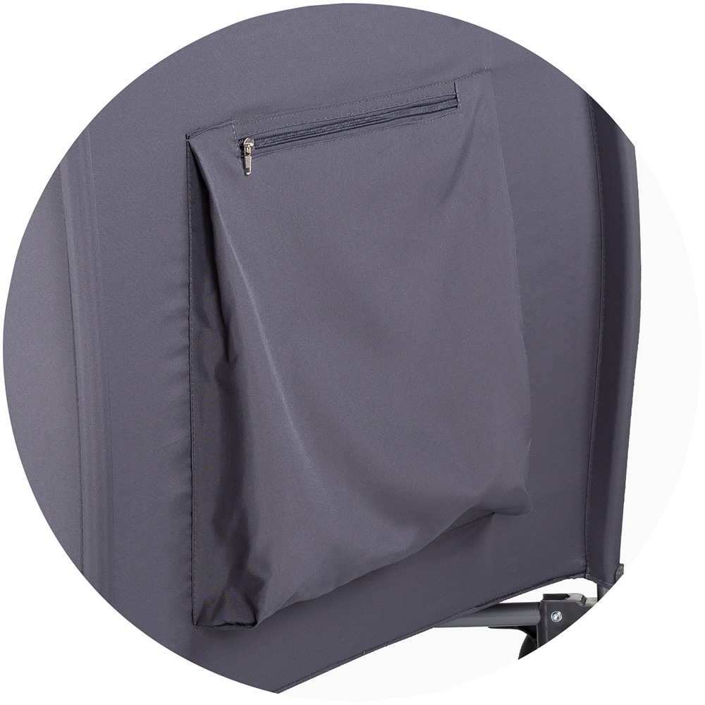 Patut pliabil Chipolino Bella Anthracite cu doua nivele, intrare laterala cu fermoar, 2 roti cu frane, saltea de infasat, carusel muzical, geanta pentru transport, buzunar si organizator accesorii - 3