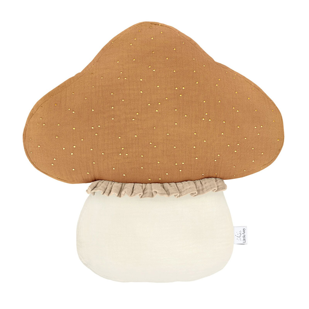 Perna decorativa 35 cm, Ciuperca, Little Amy, Camel si Crem