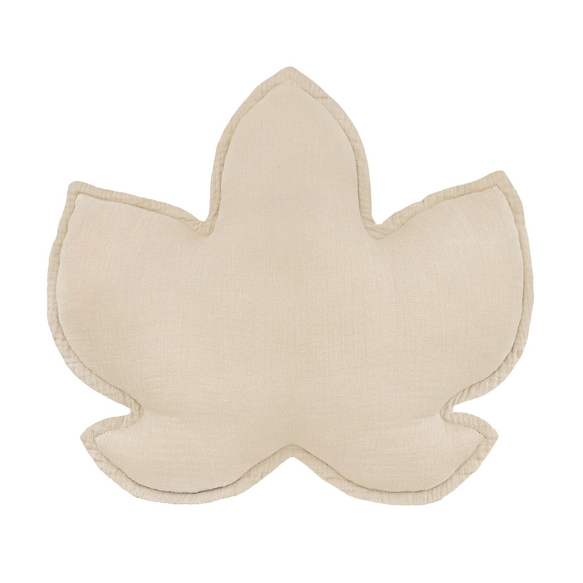 Perna decorativa 40 x 40 cm, Frunza de artar, Little Amy, Crem