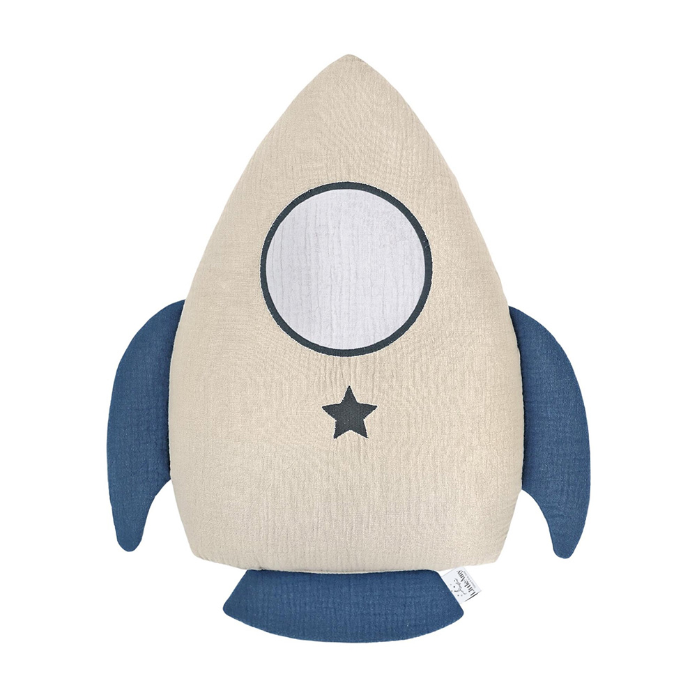 Perna decorativa 45 cm, Rocket, Little Amy, Bleumarin si Bej - 1