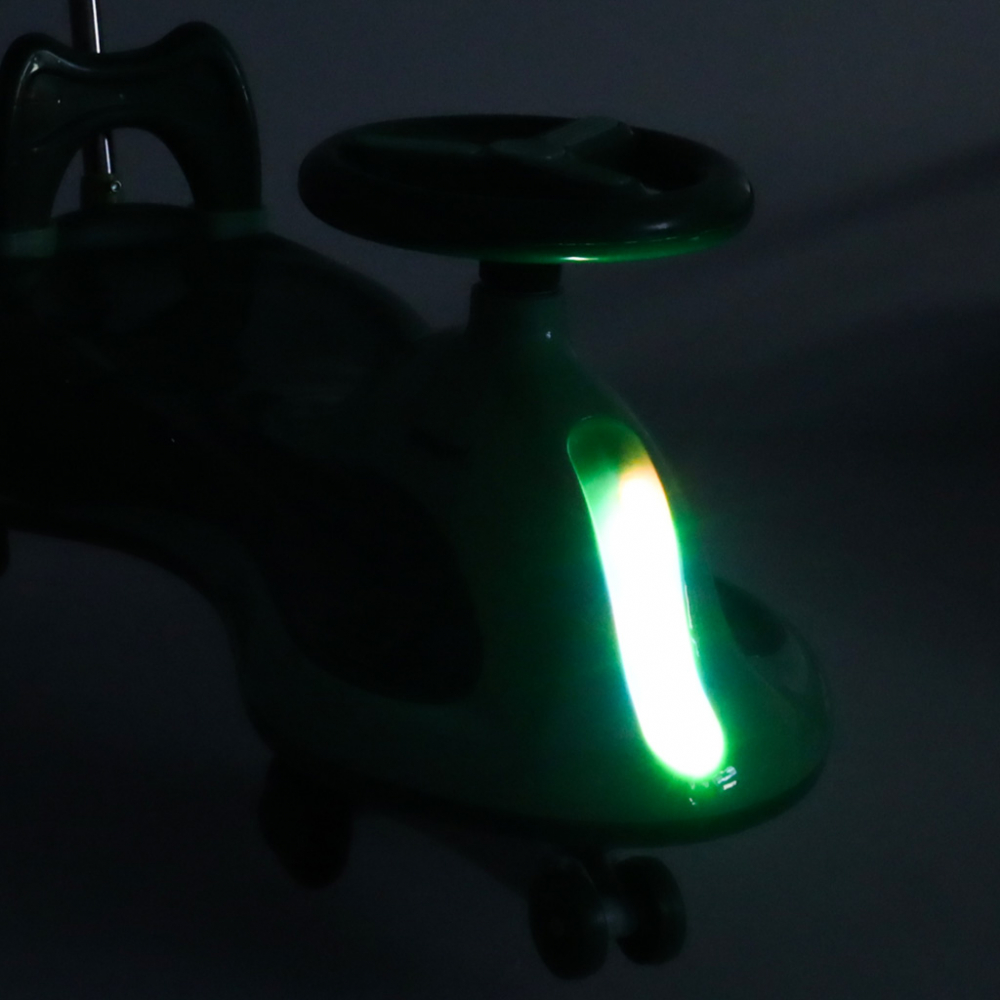 PlasmaCar SwingFix S2 Green cu maner parental,lumini LED,Roti silentioase din cauciuc,Centura de siguranta,de la 3 ani - 1