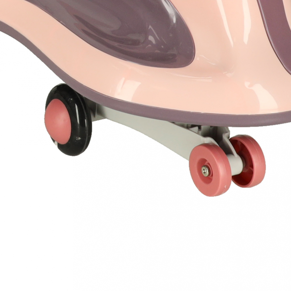 PlasmaCar SwingFix S2 Pink cu maner parental,lumini LED,Roti silentioase din cauciuc,Centura de siguranta,de la 3 ani - 1