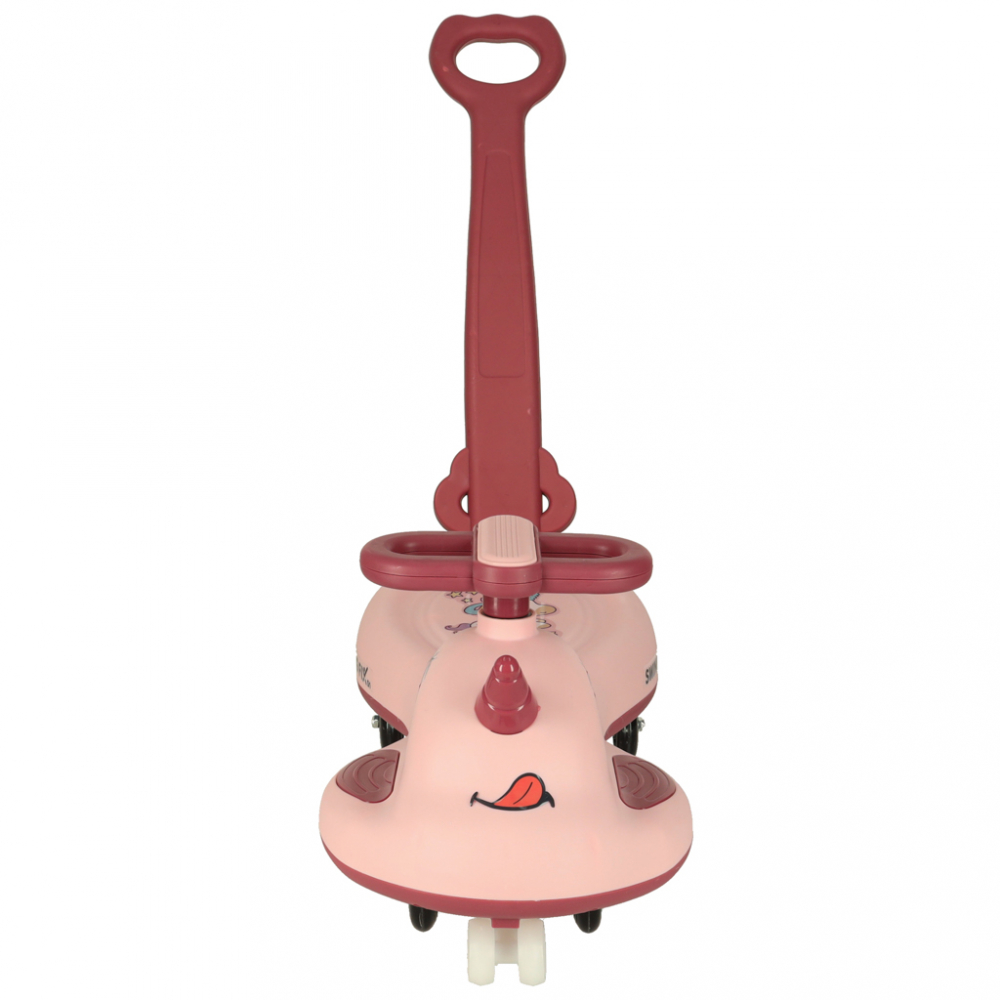 PlasmaCar Swing FIX S1 cu LED cu maner roz max. 65 kg