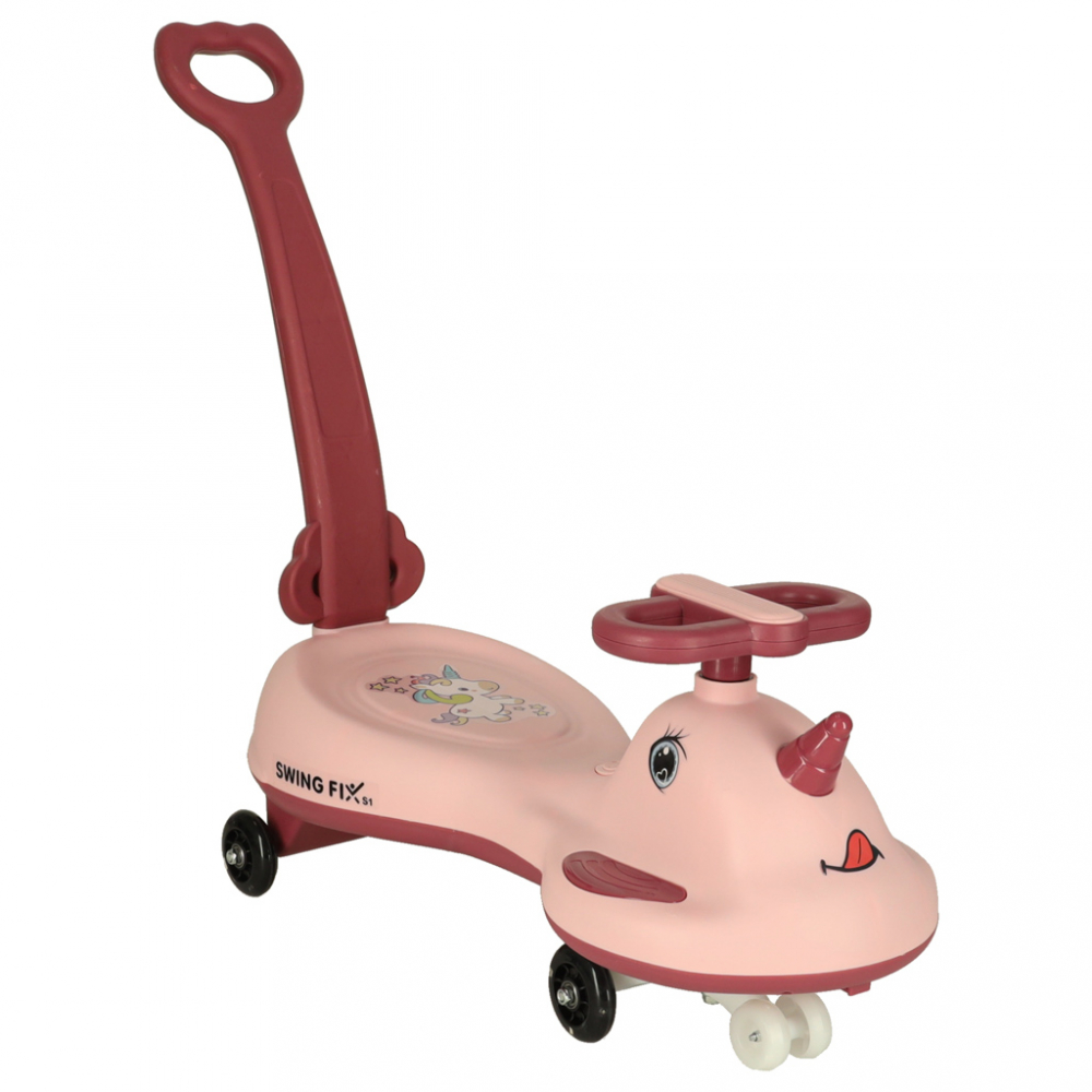 PlasmaCar Swing FIX S1 cu LED cu maner roz max. 65 kg - 1