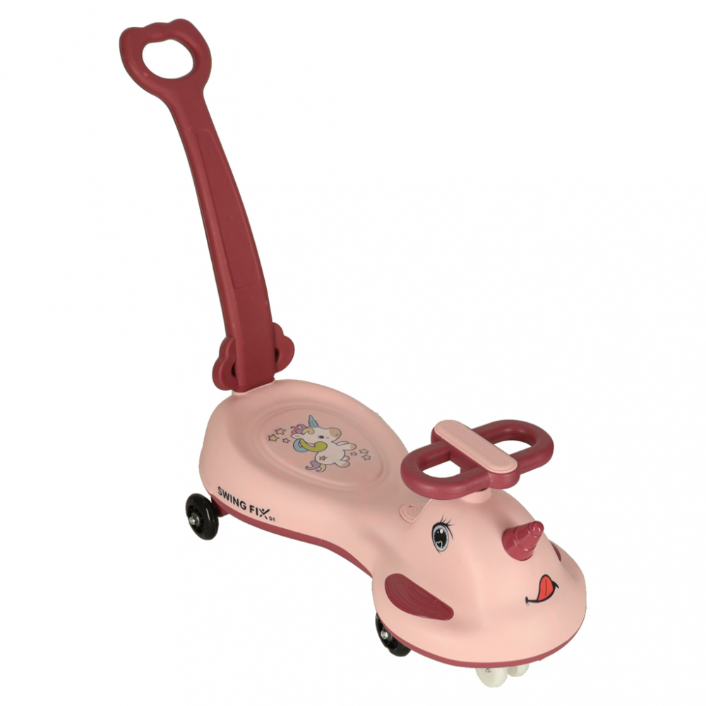 PlasmaCar Swing FIX S1 cu LED cu maner roz max. 65 kg - 2