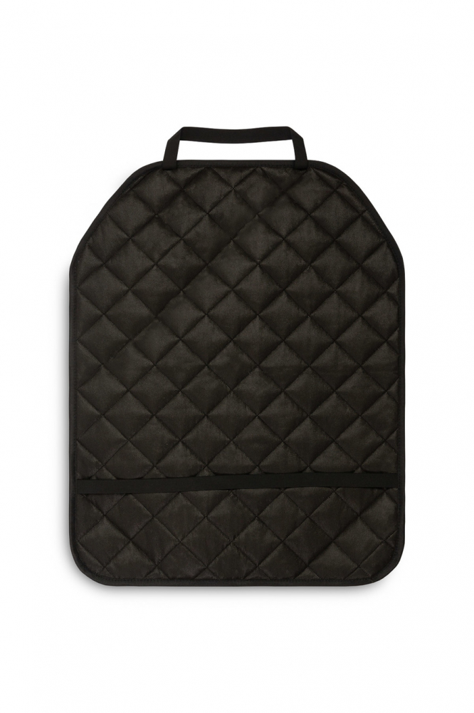 Protecie Universala pentru spatar scaun auto Caretero Protective Mat Negru 64x50 cm, Material matlasat, Prindere cu elastic - 2