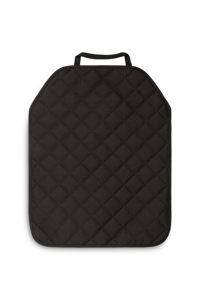 Protecie Universala pentru spatar scaun auto Caretero Protective Mat Negru 64x50 cm, Material matlasat, Prindere cu elastic