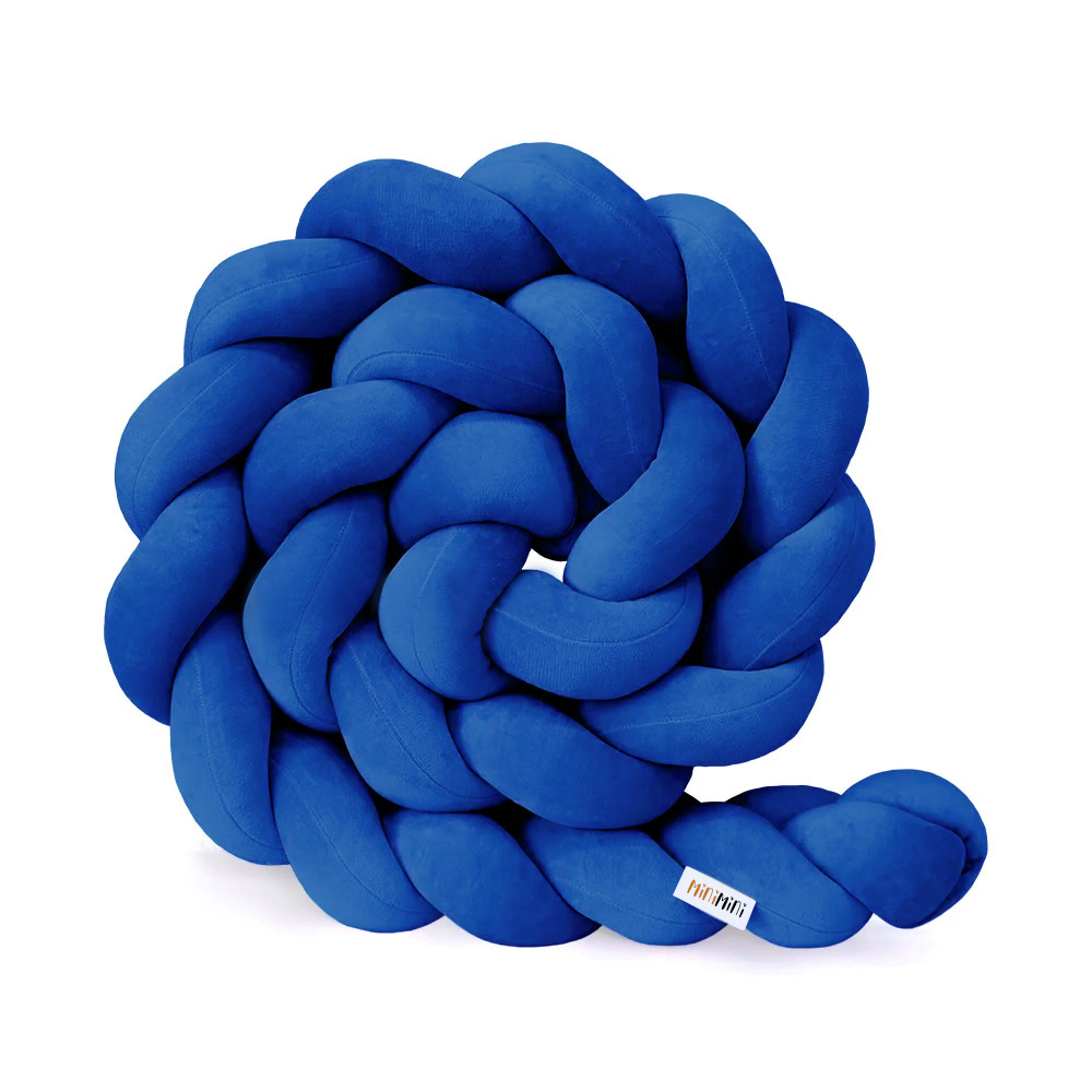 Protectie de pat impletita, MiniMini, Velvet Magic, Albastru Royal, 250 cm - 1