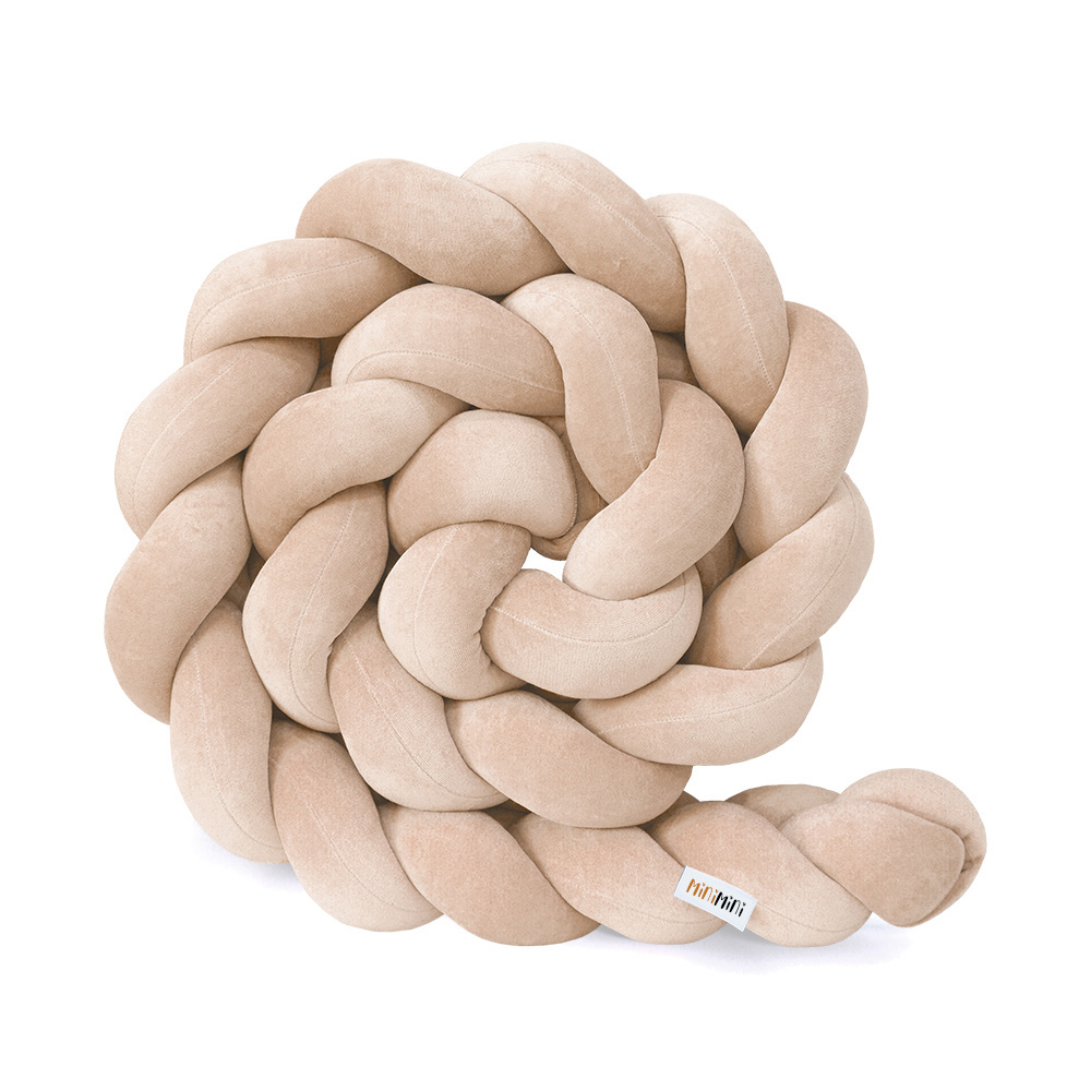 Protectie de pat impletita, MiniMini, Velvet Magic, Bej, 250 cm