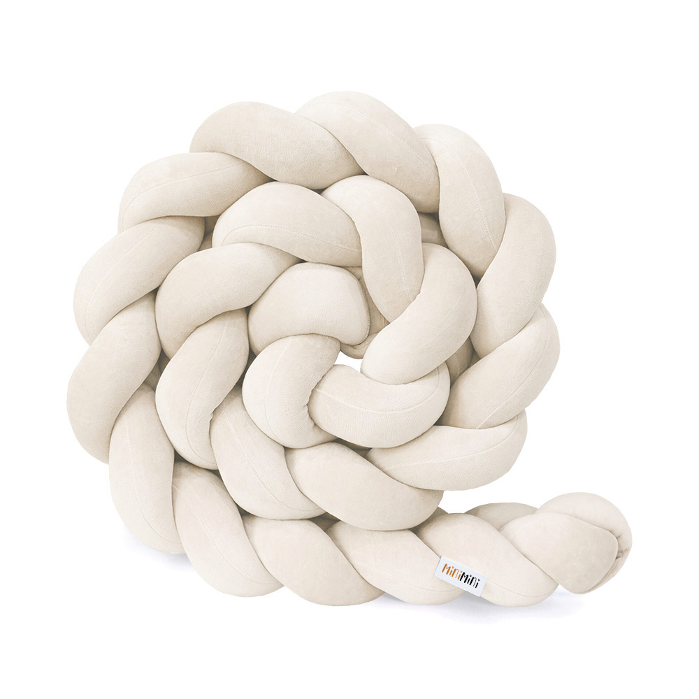 Protectie de pat impletita, MiniMini, Velvet Magic, Crem, 200 cm