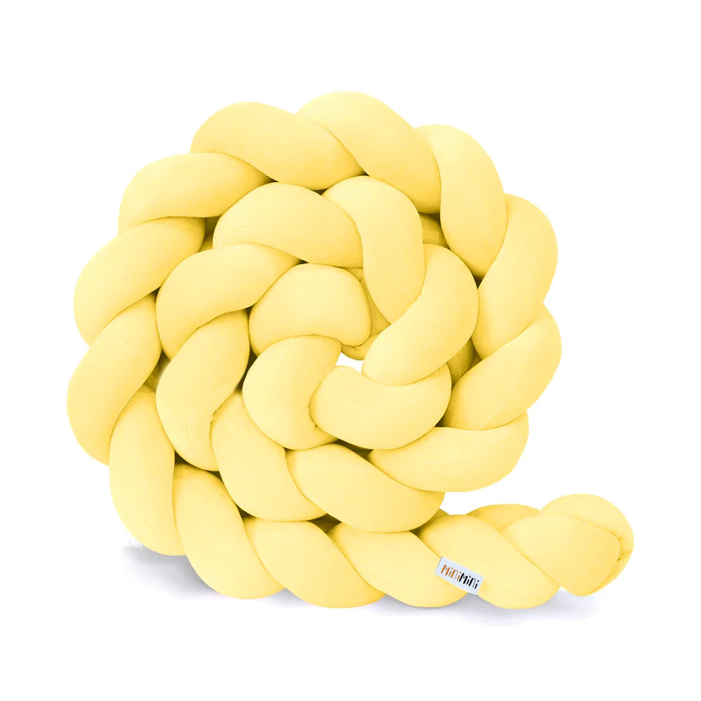 Protectie de pat impletita, MiniMini, Velvet Magic, Galben, 250 cm