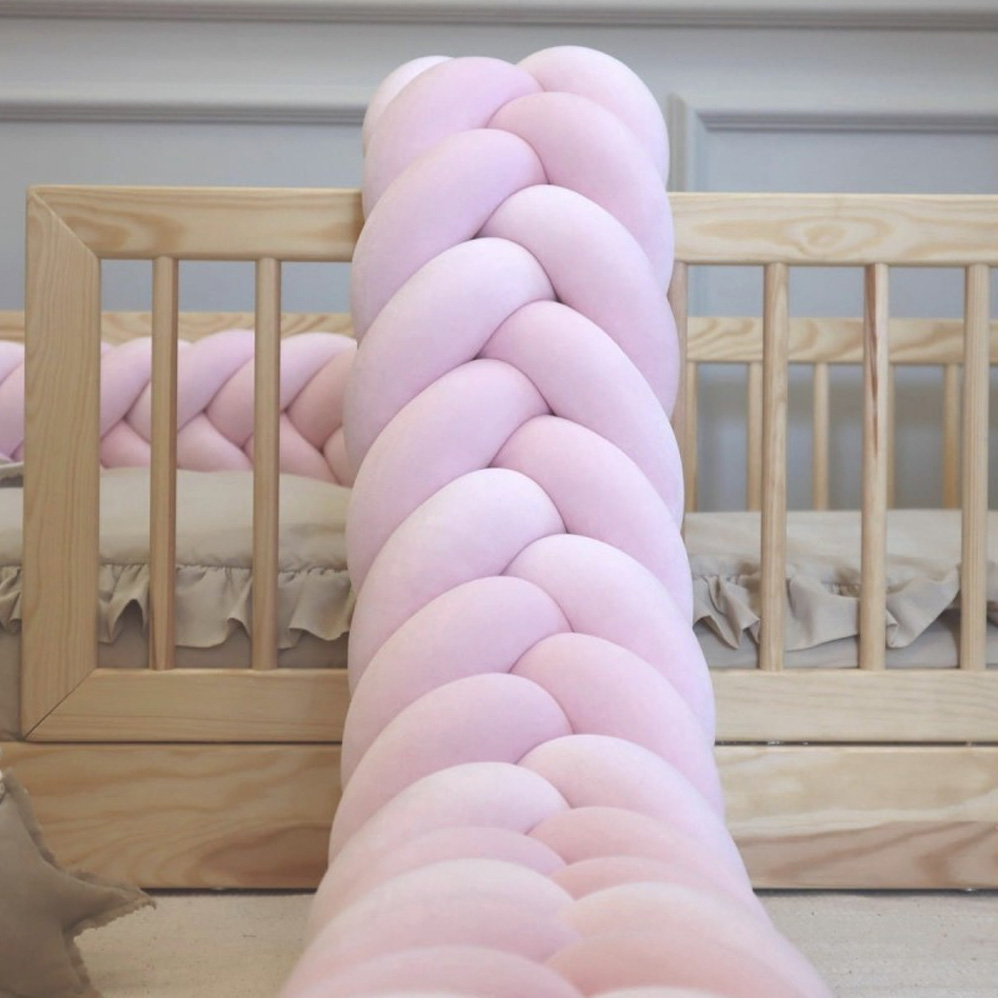 Protectie de pat impletita, MiniMini, Velvet Magic, Mov Deschis, 250 cm
