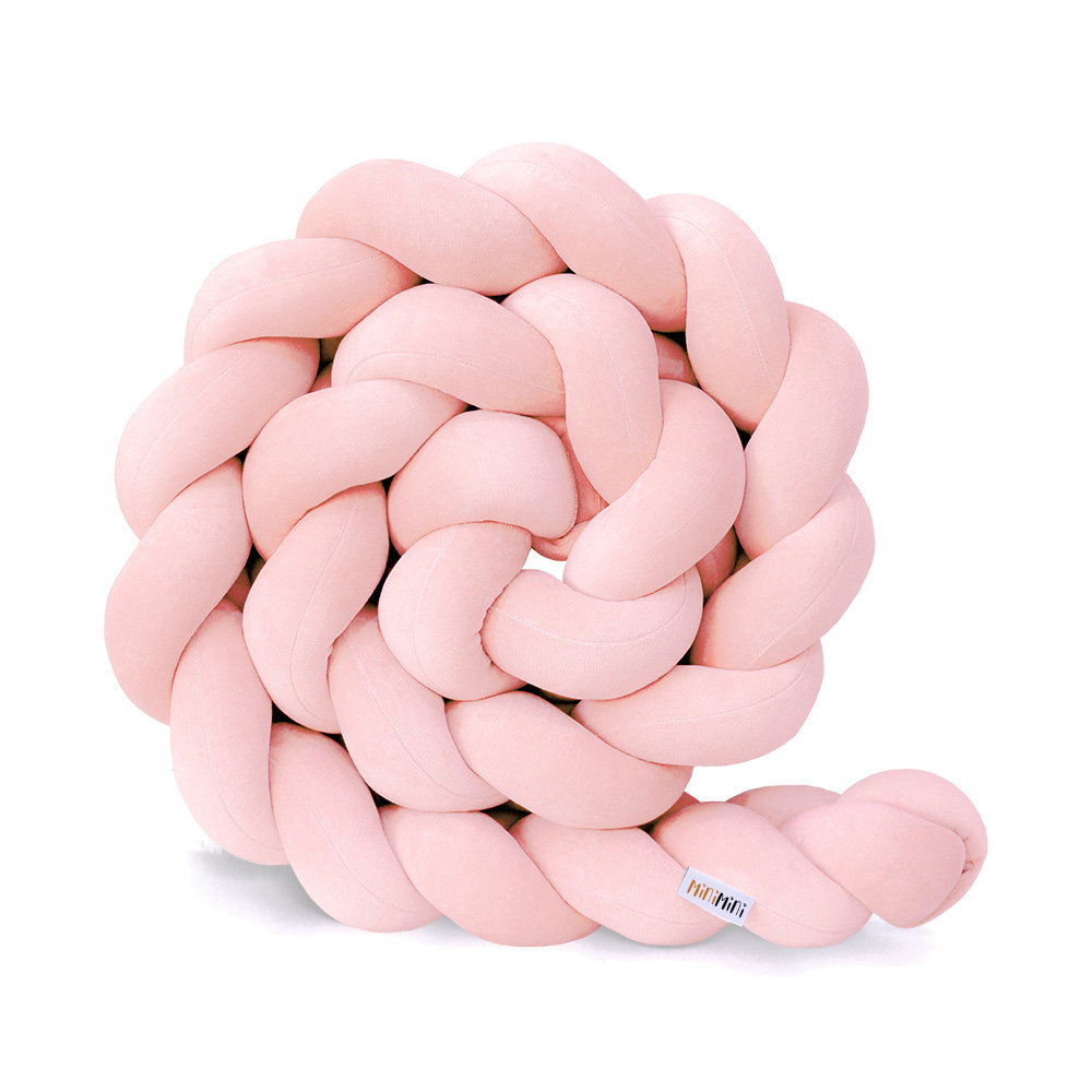 Protectie de pat impletita, MiniMini, Velvet Magic, Somon, 300 cm - 1