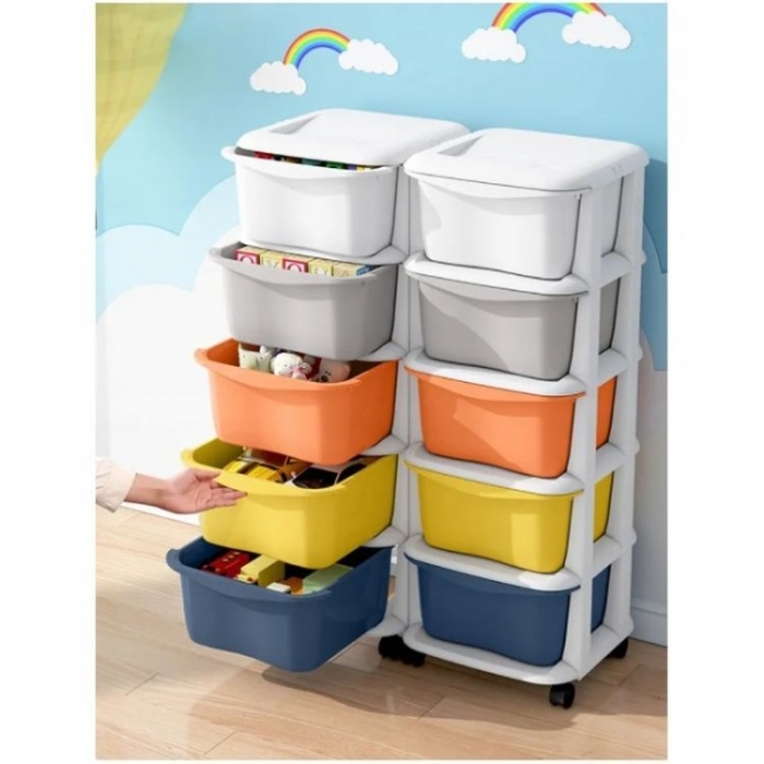 Raft cu 5 compartimente pentru depozitarea diverselor obiecte ModernHome PO08 Multicolor - 1