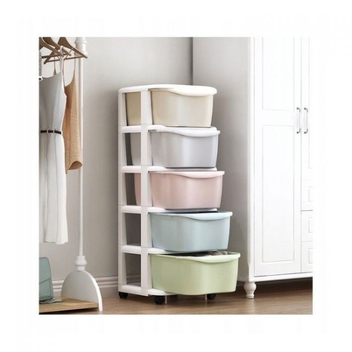 Raft cu 5 compartimente pentru depozitarea diverselor obiecte ModernHome PO10 Multicolor