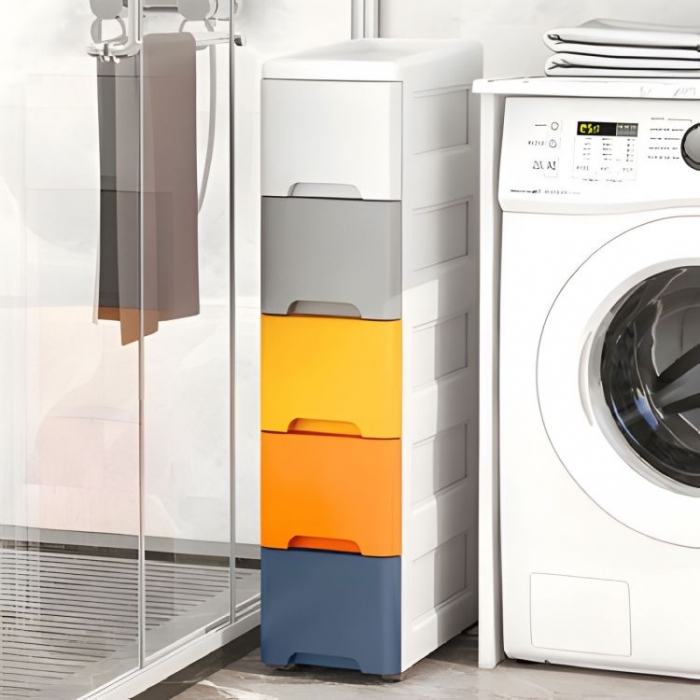 Raft pe roti cu 5 compartimente pentru depozitarea jucariilor ModernHome Multicolor - 2