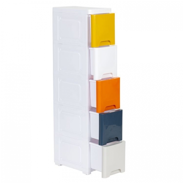 Raft pe roti cu 5 compartimente pentru depozitarea jucariilor ModernHome Multicolor - 3