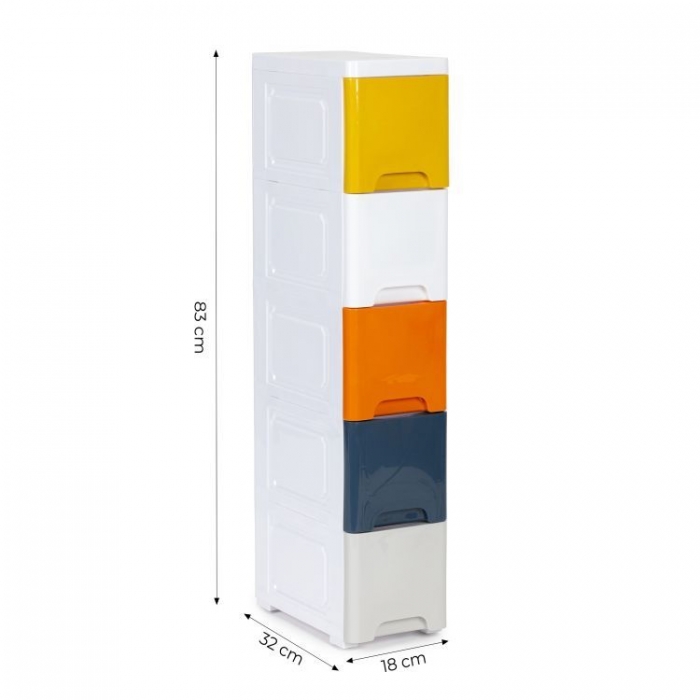 Raft pe roti cu 5 compartimente pentru depozitarea jucariilor ModernHome Multicolor - 6