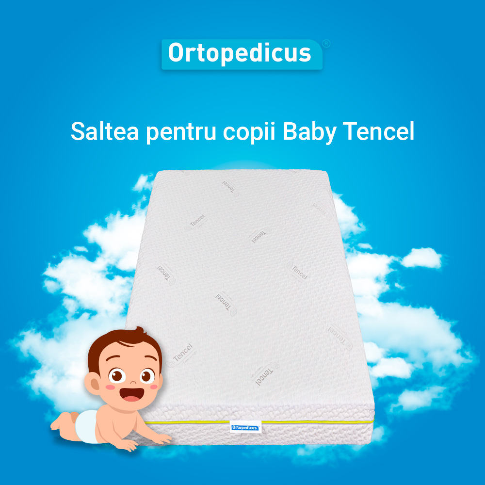 Saltea pentru copii Ortopedica Protectie sufocare Tencel 70x140 cm - 7