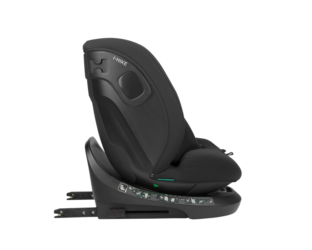 Scaun auto cu ISOFIX KikkaBoo i-Hike Black,Omologat I-Size 40-150cm, R129, SPS-Protectie impact lateral,Tetiera reglabila 15 pozitii cu spuma memorie,Sezut rotativ,Centura Top Tether,5 pozitii inclinare spatar,Saltea reductor