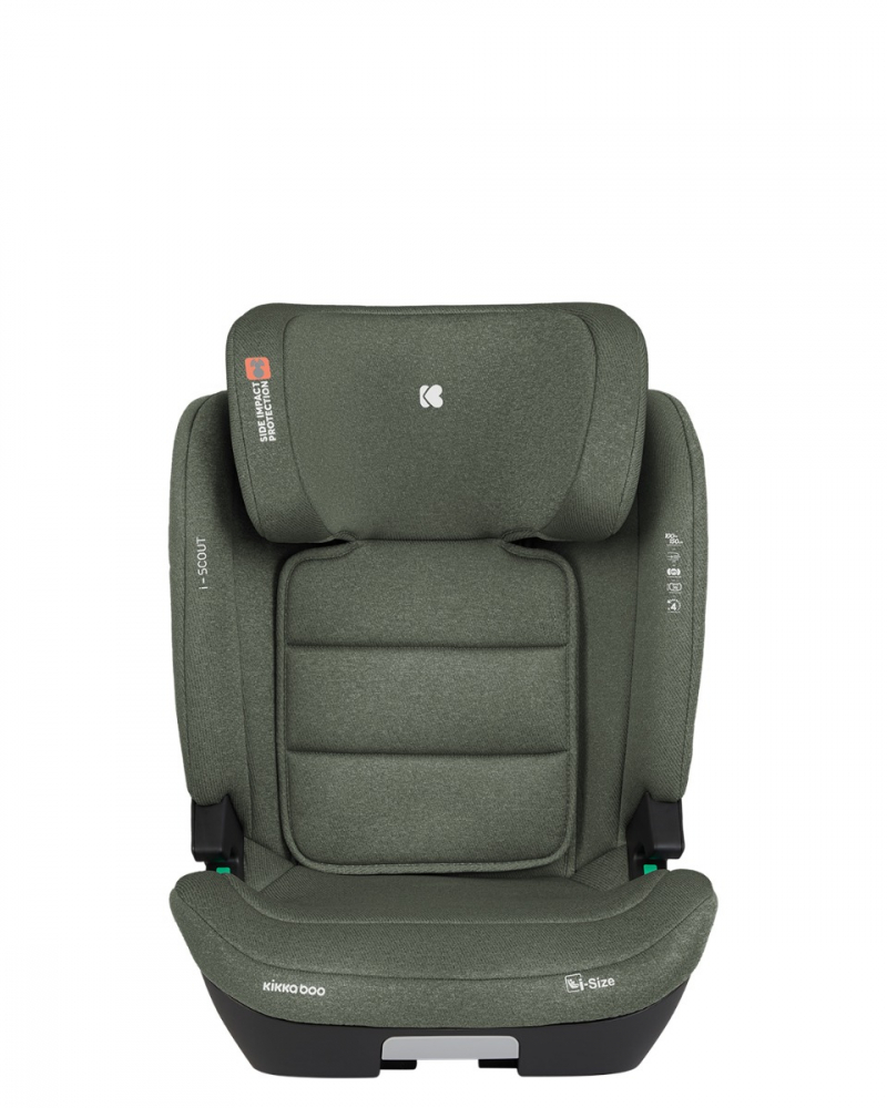 Scaun auto cu isofix KikkaBoo i-Scout Army Green i-SIZE 100-150 cm,SPS-sistem de protectie impact lateral,Spatar reglabil in 4 pozitii,Tetiera reglabila in 10 pozitii,Conectori Isofix telescopici cu sistem vizual verificare