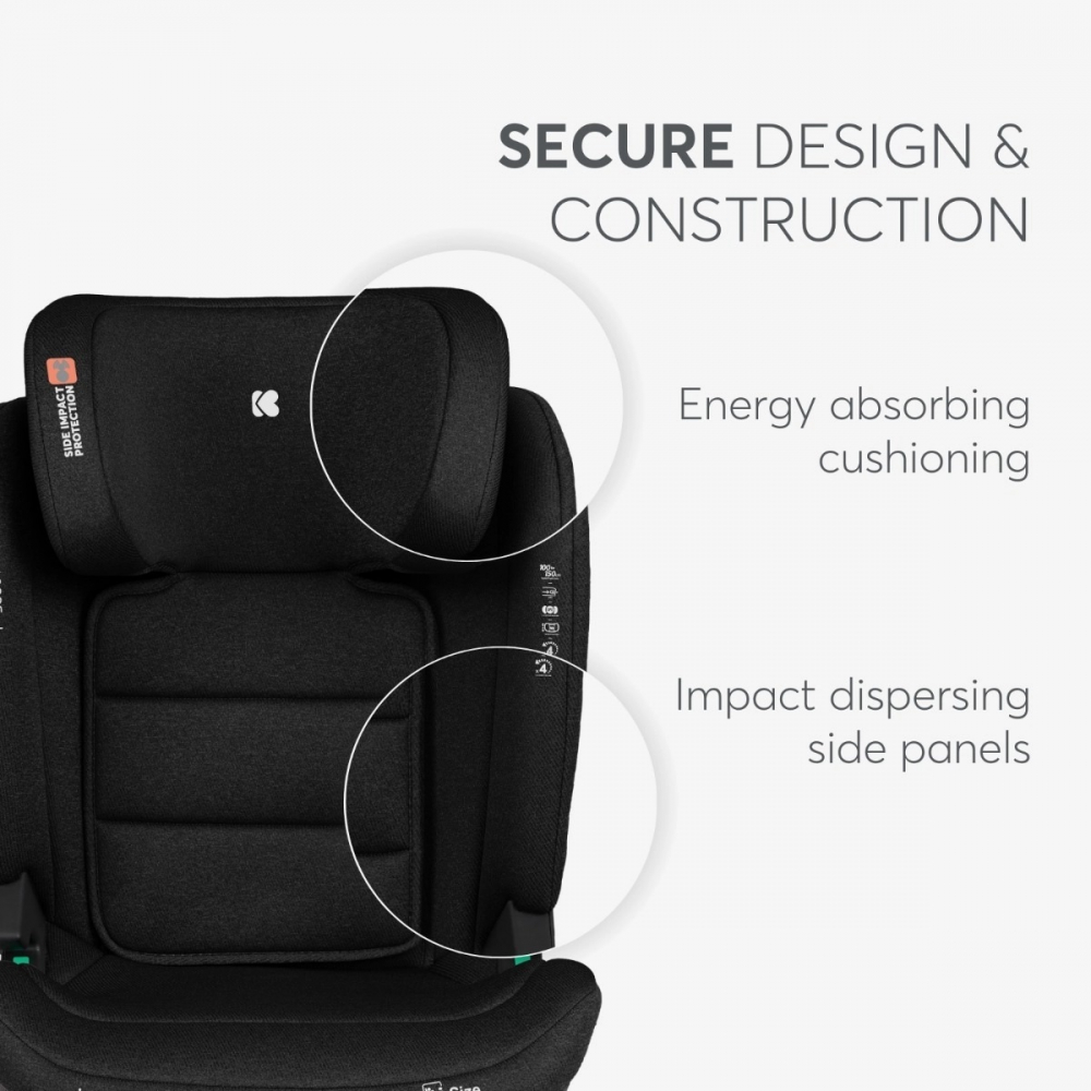 Scaun auto cu isofix KikkaBoo i-Scout Dark Grey i-SIZE 100-150 cm,SPS-sistem de protectie impact lateral,Spatar reglabil in 4 pozitii,Tetiera reglabila in 10 pozitii,Conectori Isofix telescopici cu sistem vizual verificare - 5