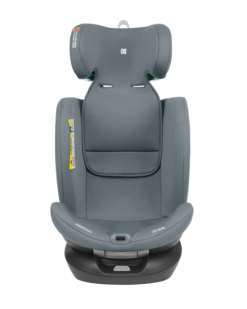 Scaun auto cu isofix KikkaBoo I-Roll I-SIZE Dark Grey 40-150 cm,Omologat R129,SPS-Protectie impact lateral,Bara de recul,Top Teether,Sezut rotativ,Spatar reglabil,Tetiera reglabila 24 pozitii cu spuma cu memorie,