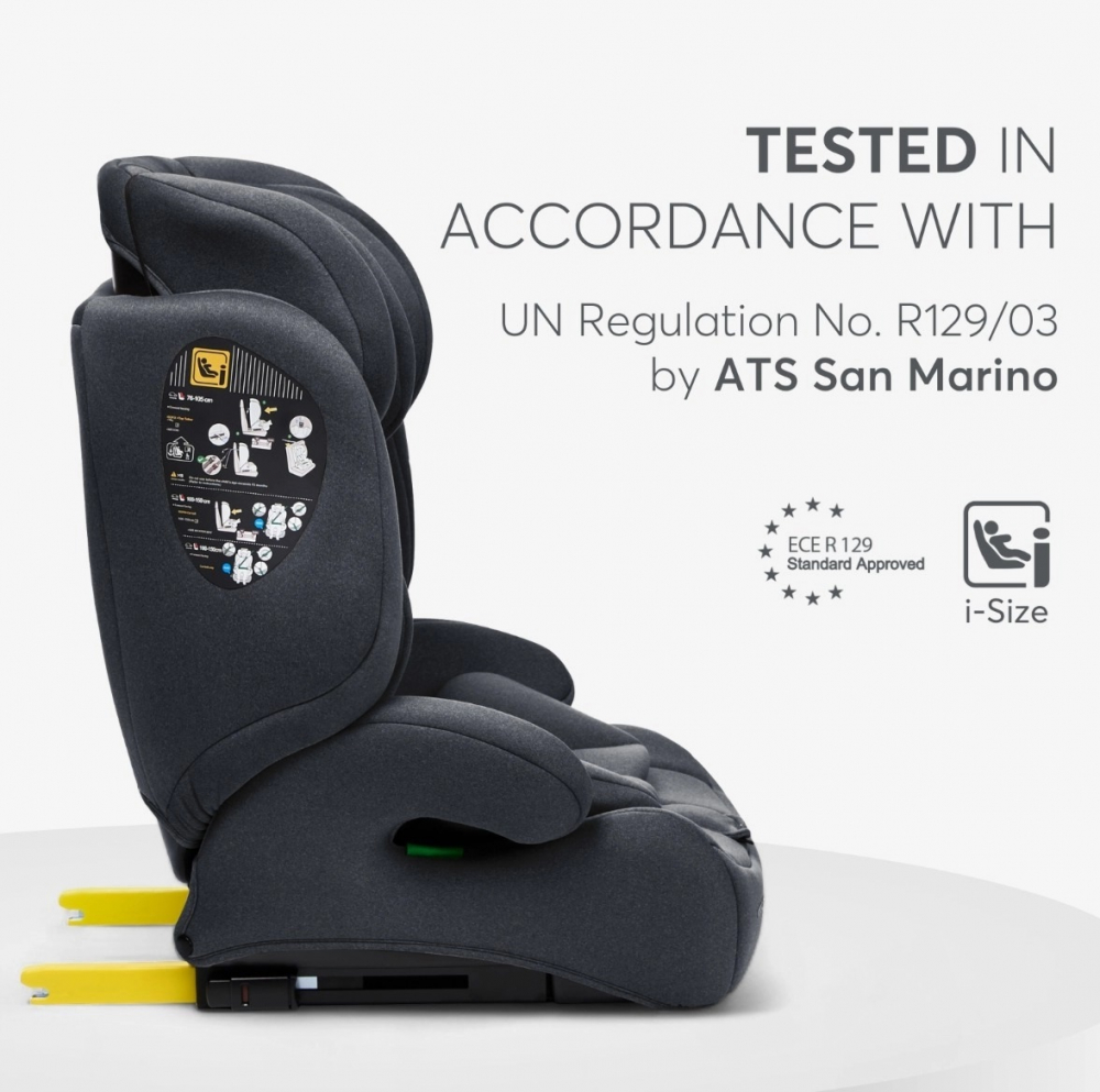 Scaun auto cu isofix KikkaBoo i-Bronn i-SIZE Gri 76-150 cm,Omologat R129,Conectori Isofix telescopici cu sistem verificare instalare,Tetiera reglabila in 5 pozitii,Perna reductor moale,Ghidaj multi centura,Husa detasabila - 6