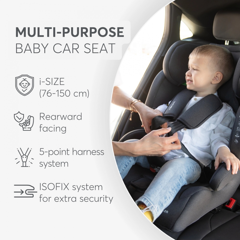 Scaun auto cu isofix KikkaBoo i-Bronn i-SIZE Negru 76-150 cm,Omologat R129,Conectori Isofix telescopici cu sistem verificare instalare,Tetiera reglabila in 5 pozitii,Perna reductor moale,Ghidaj multi centura,Husa detasabila - 5
