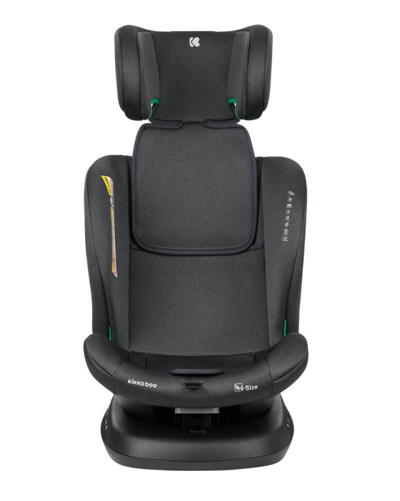 Scaun auto pentru copii KikkaBoo I-Cruze Dark Grey cu ISOFIX,Omologat I-Size 40-150cm, R129, SPS, Tetiera reglabila 9 pozitii,Sezut rotativ,4 pozitii inclinare spatar,Alarma acustica pentru fixare corecta,Saltea reductor - 3