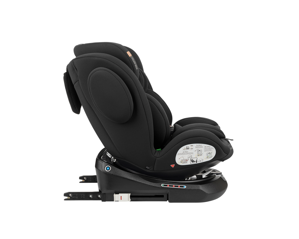 Scaun auto pentru copii cu ISOFIX KikkaBoo I-Felix Black,Omologat I-Size 40-150cm, R129, SPS-Protectie impact lateral, Tetiera reglabila 11 pozitii,Sezut rotativ,5 pozitii inclinare spatar,Centura Top Tether,Saltea reductor